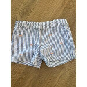 Vineyard Vines Girls 12 Whale Embroidered Blue & White Striped 100% Cotton Short